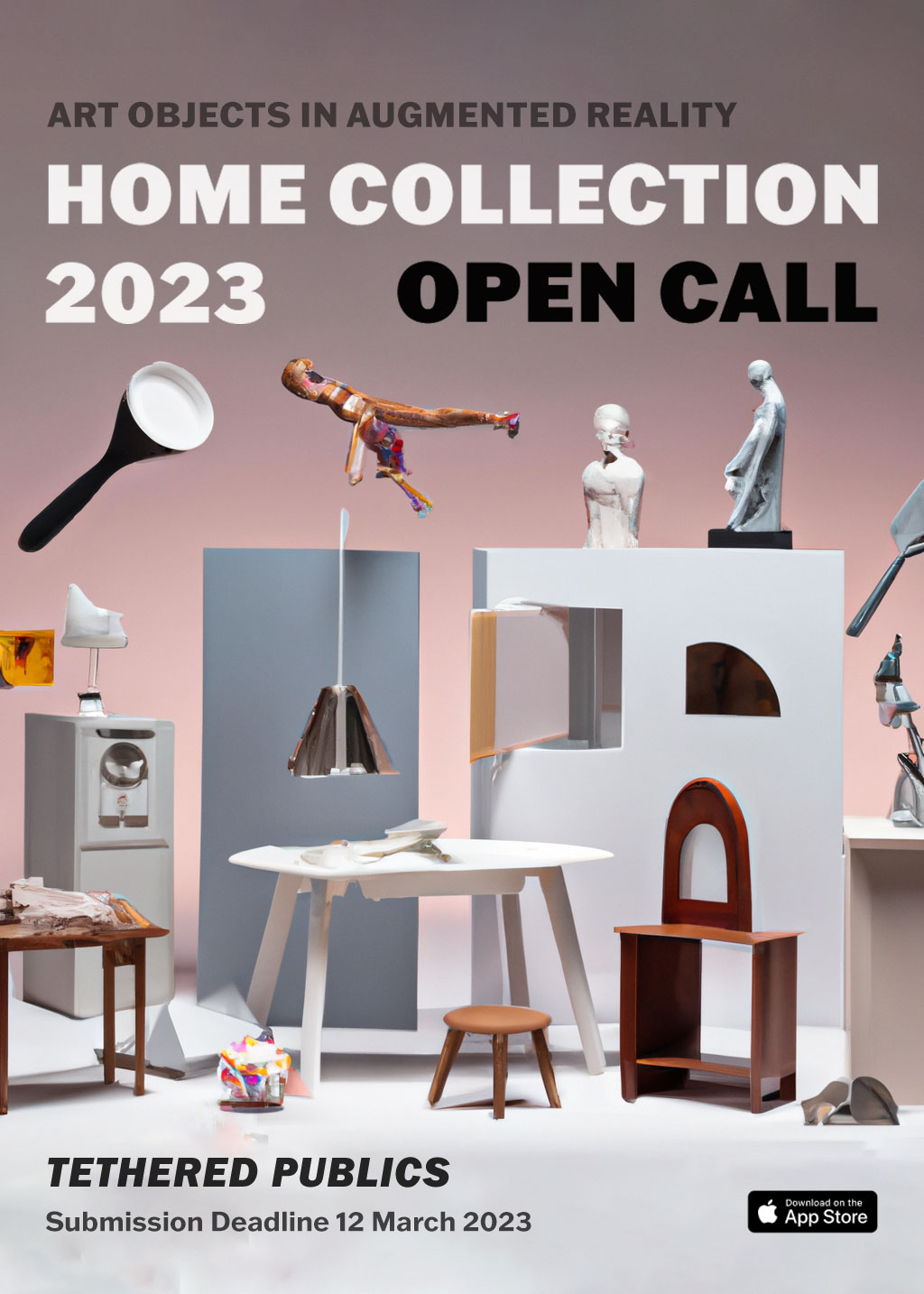 Tethered Publics, Home Collection 2023 - Artist Open Call Poster